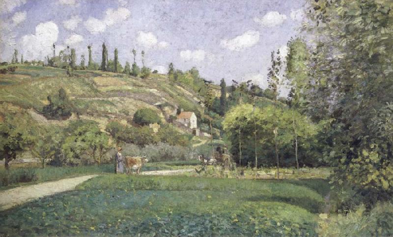 Camille Pissarro A cowherd on the route du Chou,Pontoise oil painting image